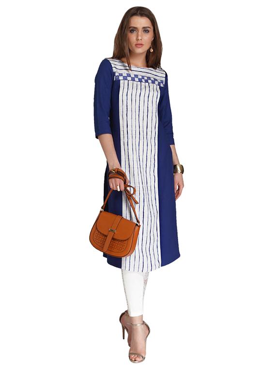 Straight stripes kurta - 15621850 - Zoom Image - 4
