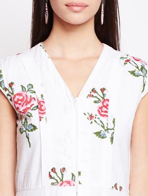 Snow Asymmetric floral kurta - 15622370 - Standard Image - 4