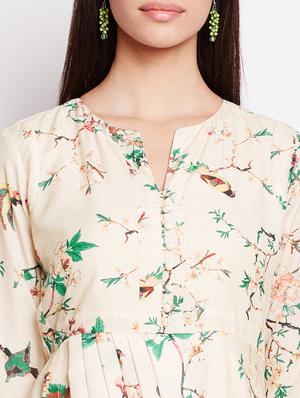 Pleated printed dress - 15622371 - Standard Image - 4