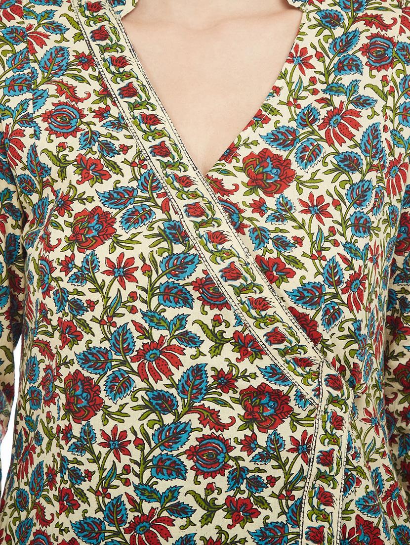Angrakha printed kurta - 15622378 - Zoom Image - 4