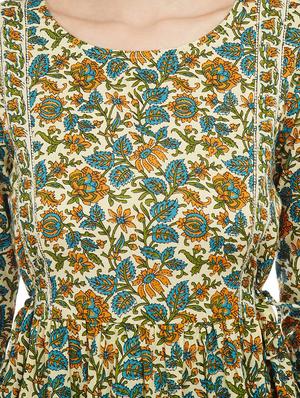 A-line printed kurta with tassels - 15622381 - Standard Image - 4
