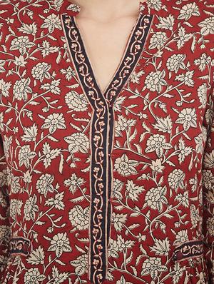 A-line printed kurta - 15622400 - Standard Image - 4