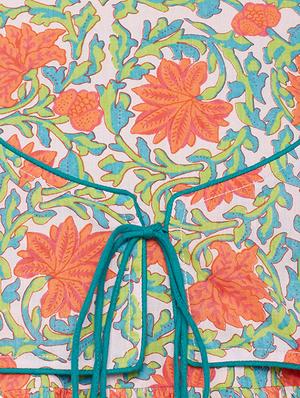 Flared printed draw code kurta - 15622404 - Standard Image - 4