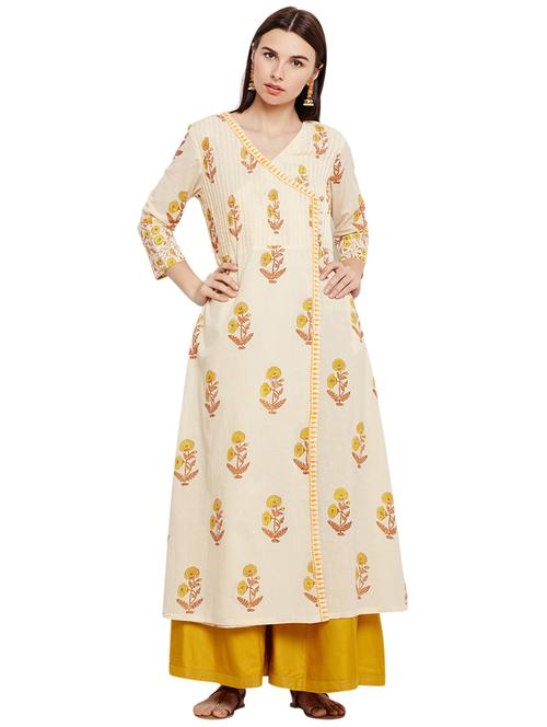 Angrakha printed kurta - 15622410 - Very Small Image - 1
