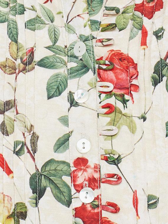 Floral pintucks straight kurta - 15622415 - Zoom Image - 4