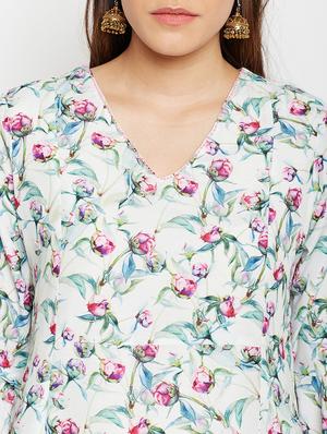 High low bell sleeves kurta with pocket - 15622418 - Standard Image - 4