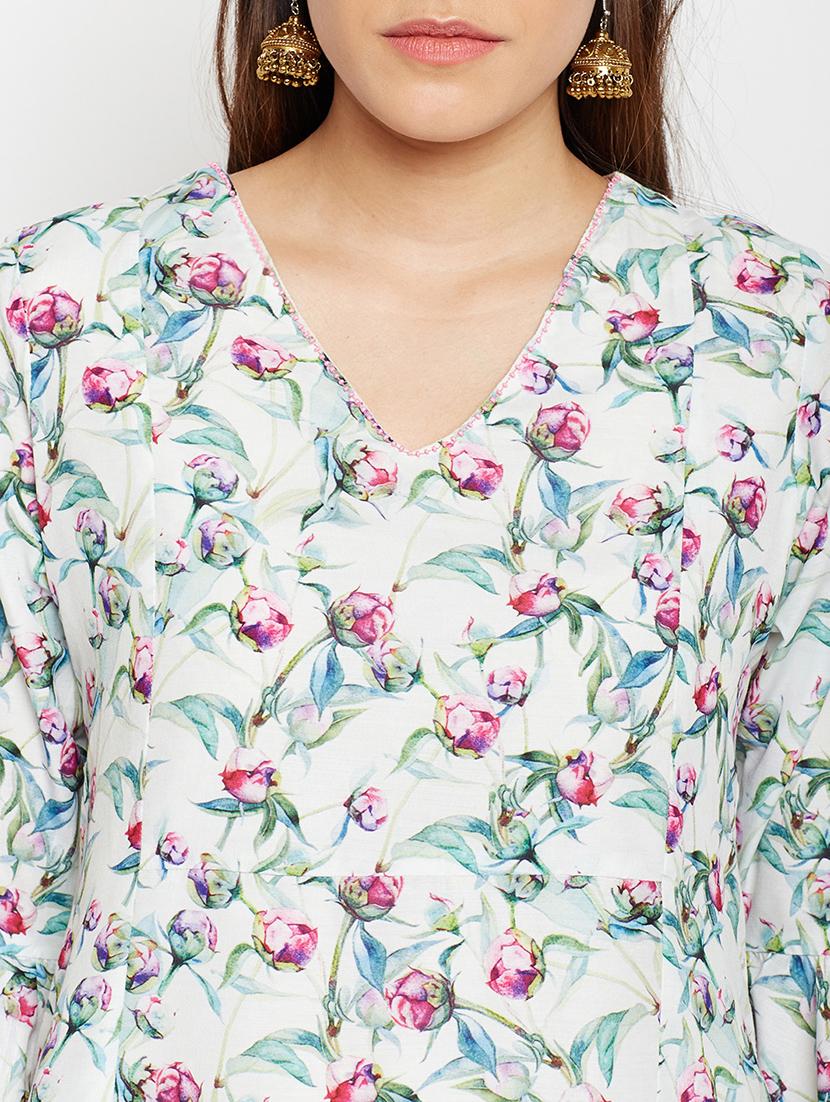 High low bell sleeves kurta with pocket - 15622418 - Zoom Image - 4