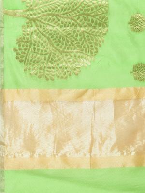 conversational zari motif banarasi saree with blouse - 15622857 - Standard Image - 4