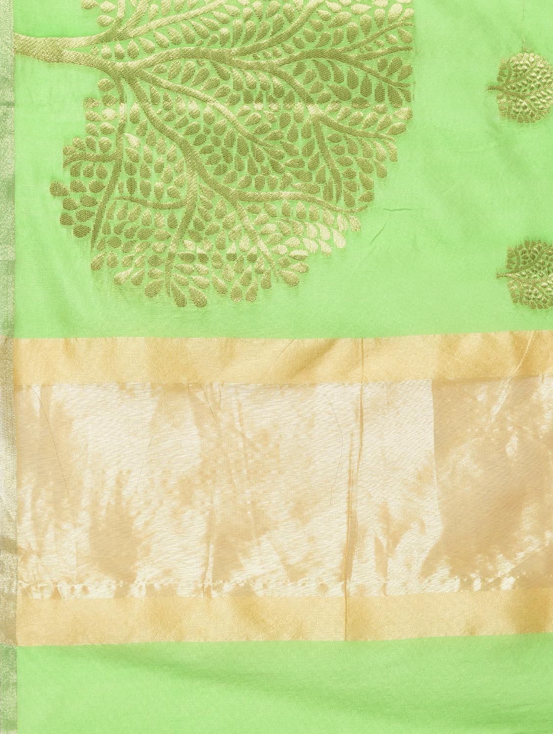 conversational zari motif banarasi saree with blouse - 15622857 - Zoom Image - 4