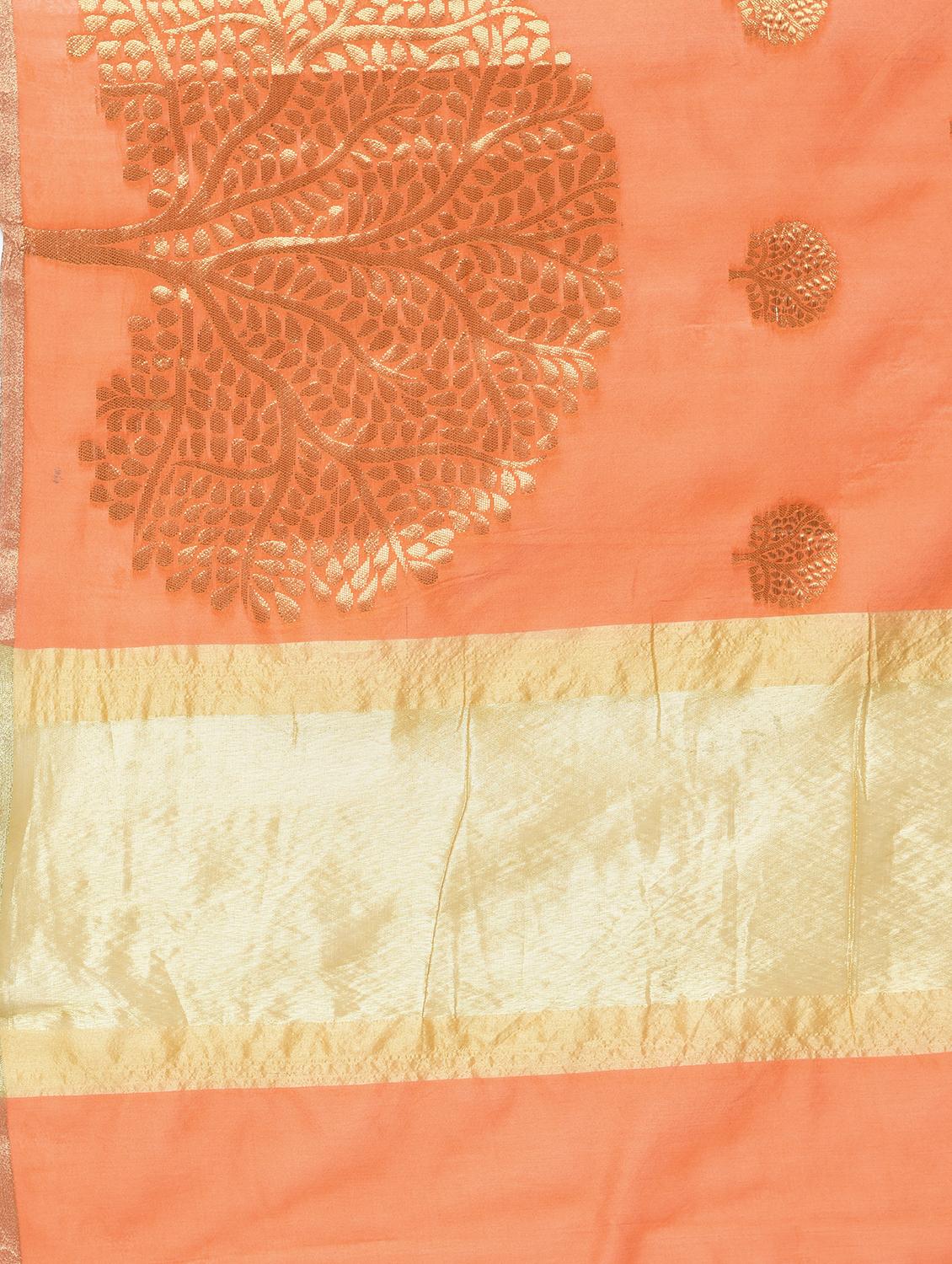 conversational zari motif banarasi saree with blouse - 15622858 - Zoom Image - 4