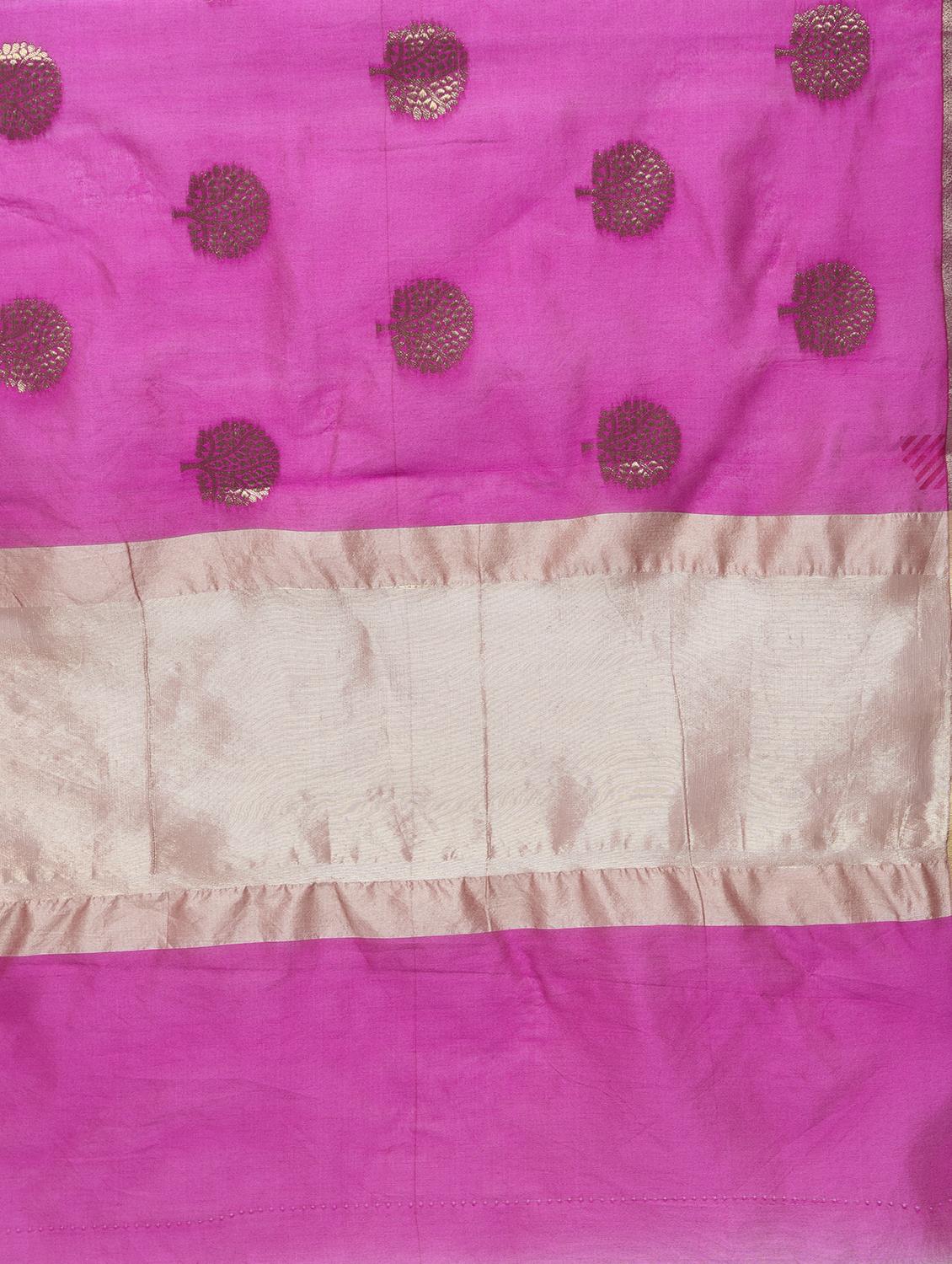 conversational zari motif banarasi saree with blouse - 15622861 - Zoom Image - 4