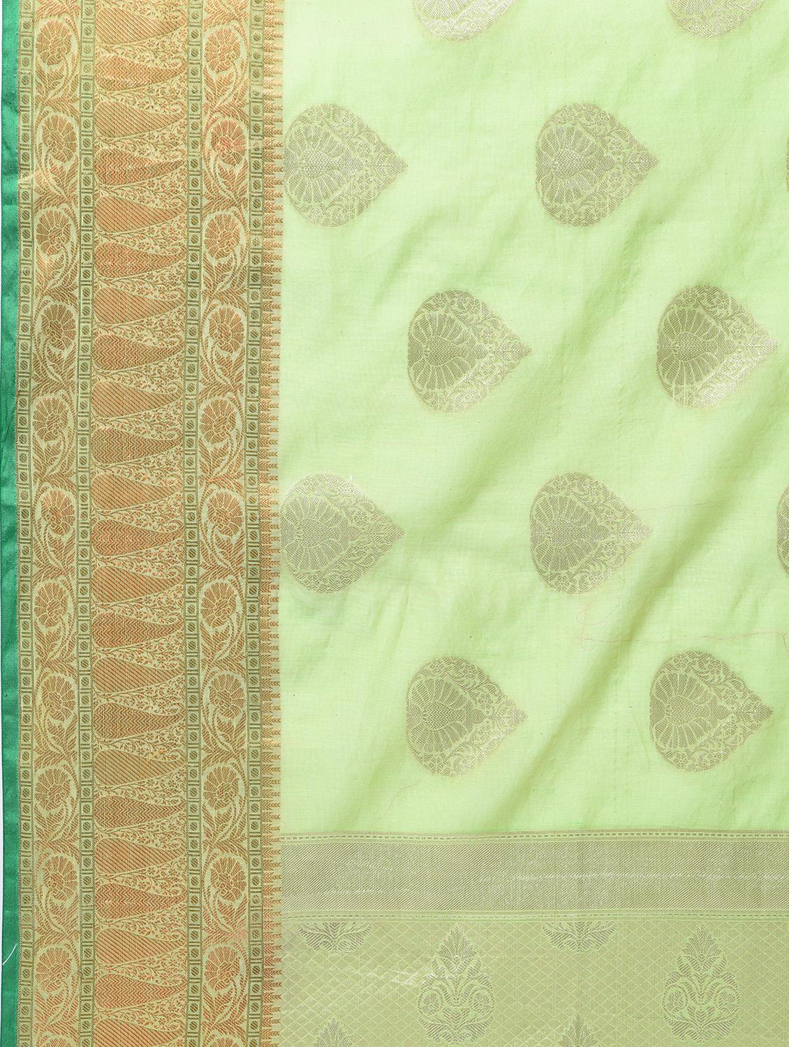 zari motif banarasi saree with blouse - 15622889 - Zoom Image - 4