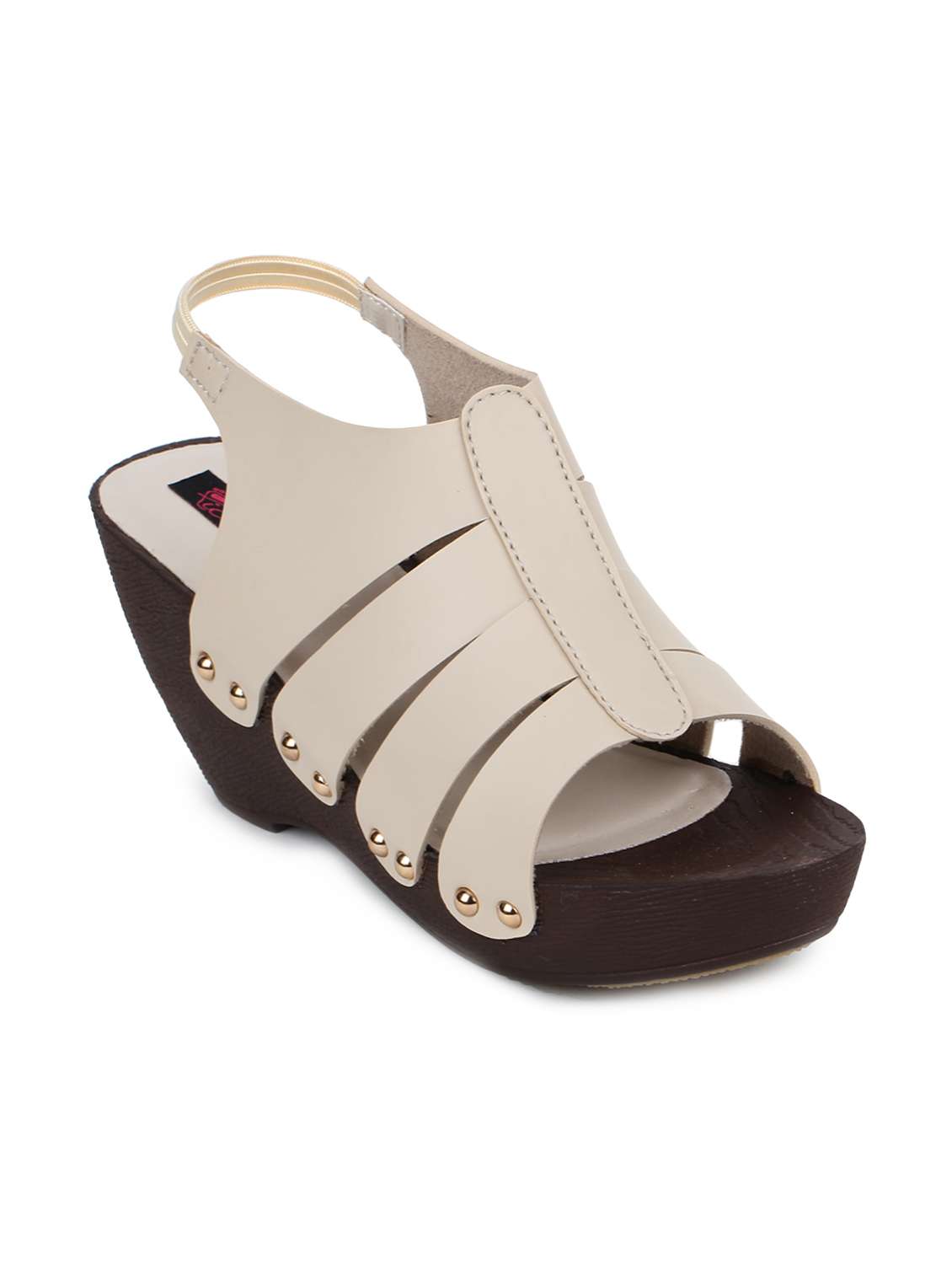 beige back strap wedges