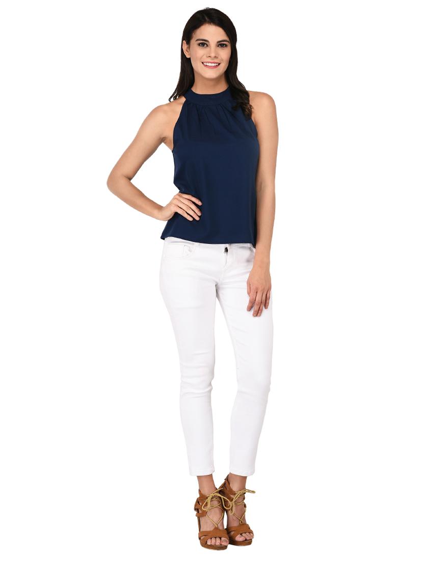 gathered detail mock neck top - 15623568 - Zoom Image - 4