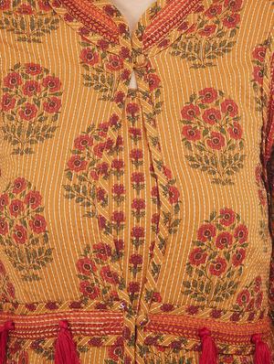 A-line kurta with jacket - 15623580 - Standard Image - 4