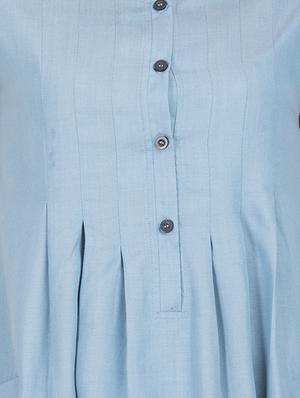 pleated button detail a-line dress - 15623866 - Standard Image - 4