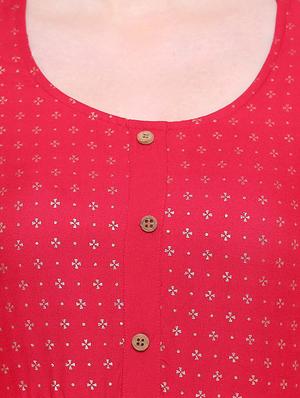 A-line foil print kurta - 15625059 - Standard Image - 4