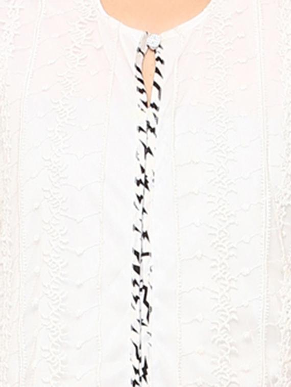Piping straight kurta - 15625064 - Zoom Image - 4