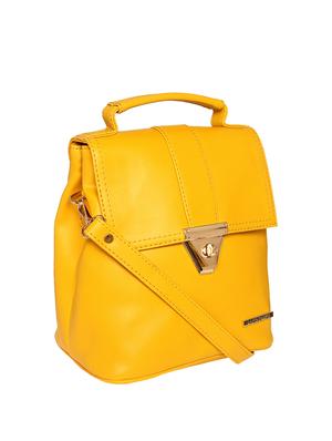 yellow leatherette (pu) fashion backpack - 15625754 - Standard Image - 4