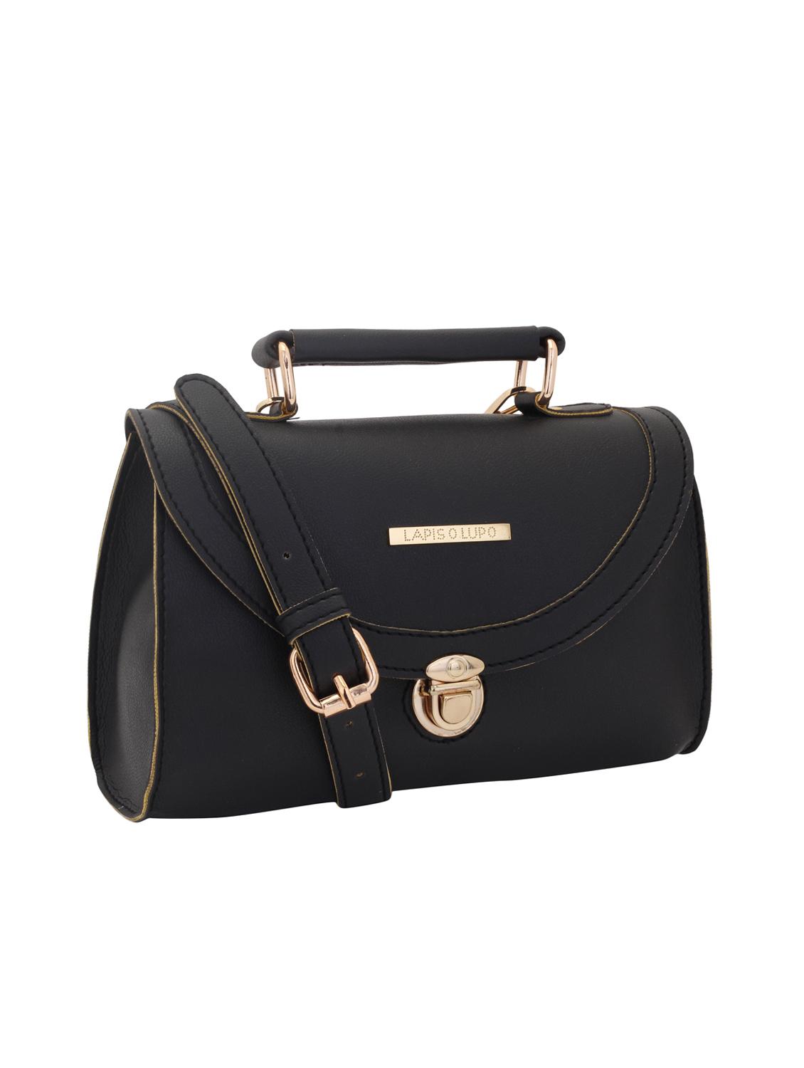 black leatherette (pu) regular sling bag - 15625794 - Zoom Image - 4