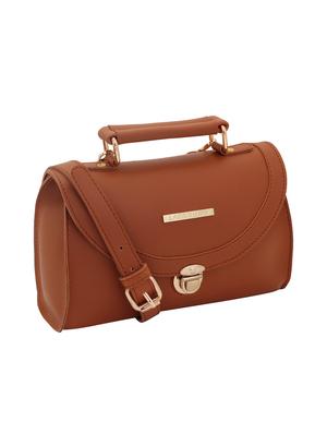 tan leatherette (pu) regular sling bag - 15625840 - Standard Image - 4