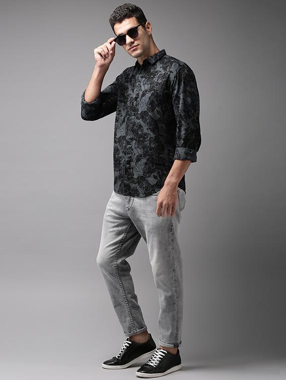 grey cotton casual shirt - 15626114 - Zoom Image - 4