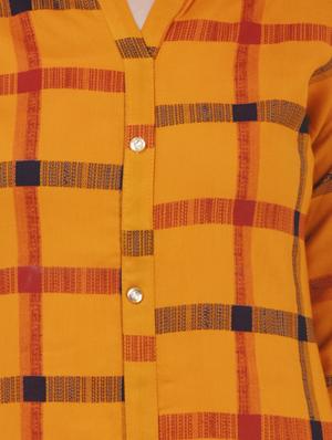 Checkered straight kurta - 15626357 - Standard Image - 4