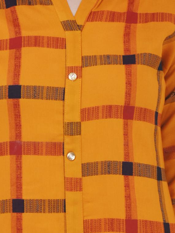 Checkered straight kurta - 15626357 - Zoom Image - 4