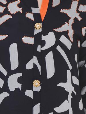 little kaantha work Printed straight kurta - 15626358 - Standard Image - 4