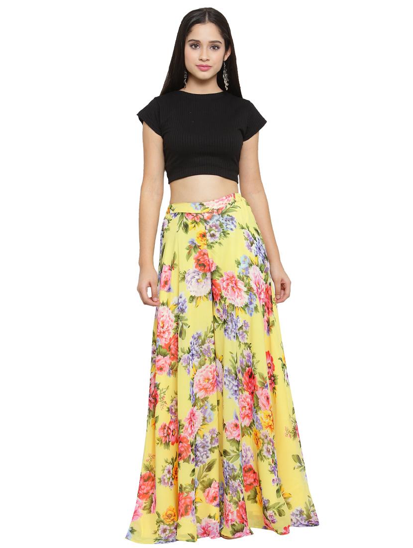 high waist floral flared palazzo - 15628083 - Zoom Image - 4