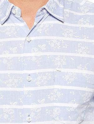 blue cotton casual shirt - 15628502 - Standard Image - 4