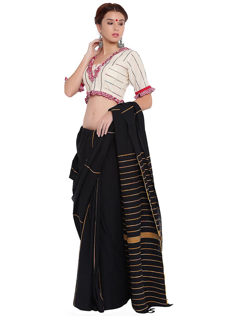 Stripes ruffles blouse - 15629102 - Zoom Image - 4