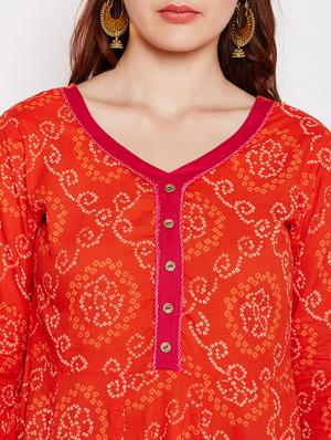 Bandhani flared kurta - 15629506 - Standard Image - 4