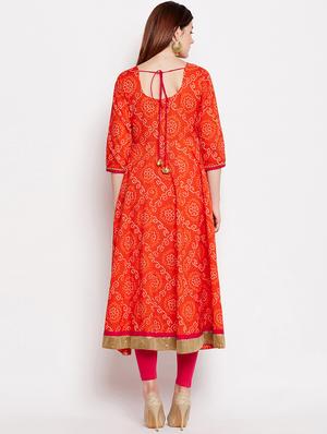 bandhani flared kurta - 15629506 - Standard Image - 4