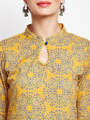 Printed sleeves detail a-line kurta - 15629511 - Standard Image - 4