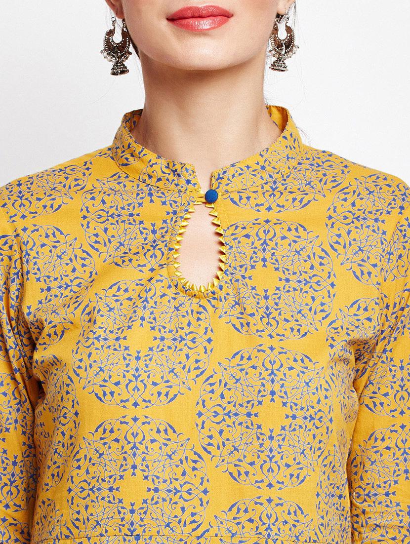 Printed sleeves detail a-line kurta - 15629511 - Zoom Image - 4