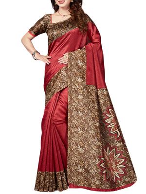 multicolor printed saree combo with blouse - 15630059 - Standard Image - 4