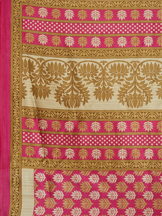 multicolor printed saree combo with blouse - 15630062 - Zoom Image - 7