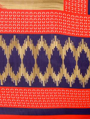 geometrical printed saree with blouse - 15630648 - Standard Image - 4