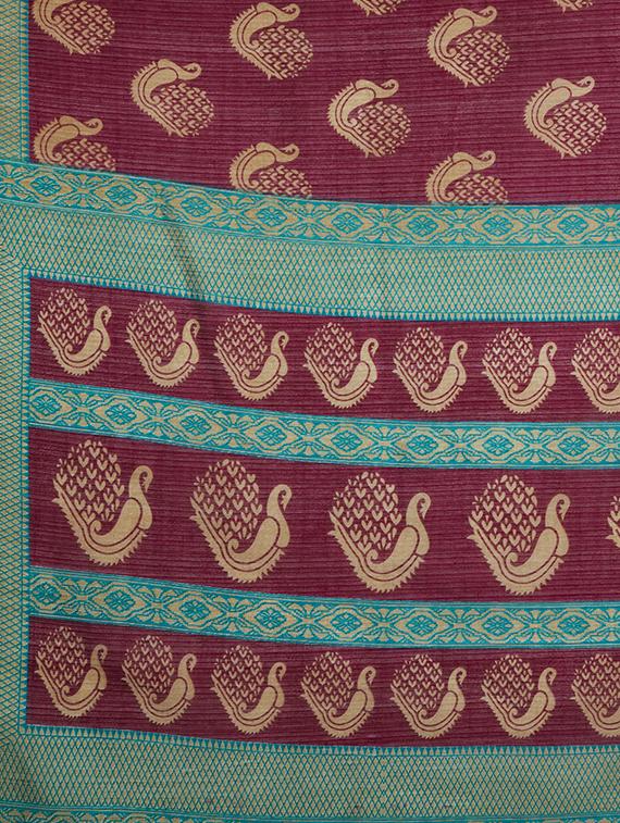 conversational printed saree with blouse - 15630958 - Zoom Image - 4