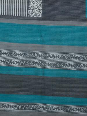 striped printed saree with blouse - 15630960 - Standard Image - 4