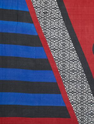 geometrical printed saree with blouse - 15630965 - Standard Image - 4