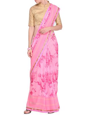 multicolor printed saree combo with blouse - 15631039 - Standard Image - 4