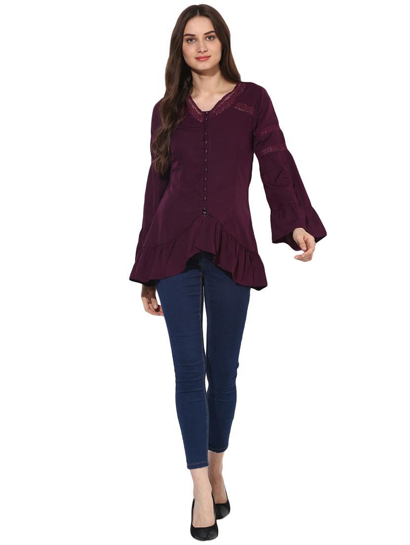 gathered hem lace detail button up top - 15631348 - Zoom Image - 4
