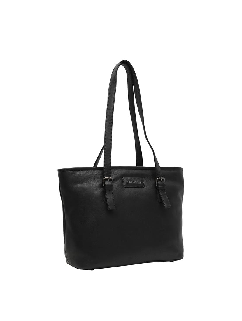 black leatherette (pu) regular handbag - 15632074 - Zoom Image - 4