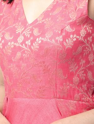 brocade silk fit & flare kurta - 15635837 - Standard Image - 4