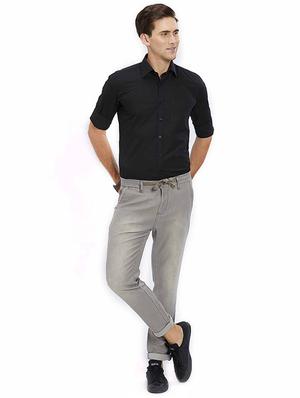 grey cotton washed jeans - 15637167 - Standard Image - 4