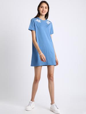 azure blue embroidered shift dress - 15637826 - Standard Image - 4