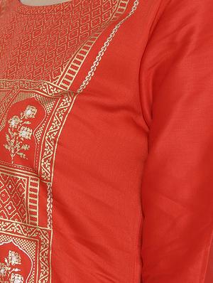 foil print straight kurta - 15640220 - Standard Image - 4
