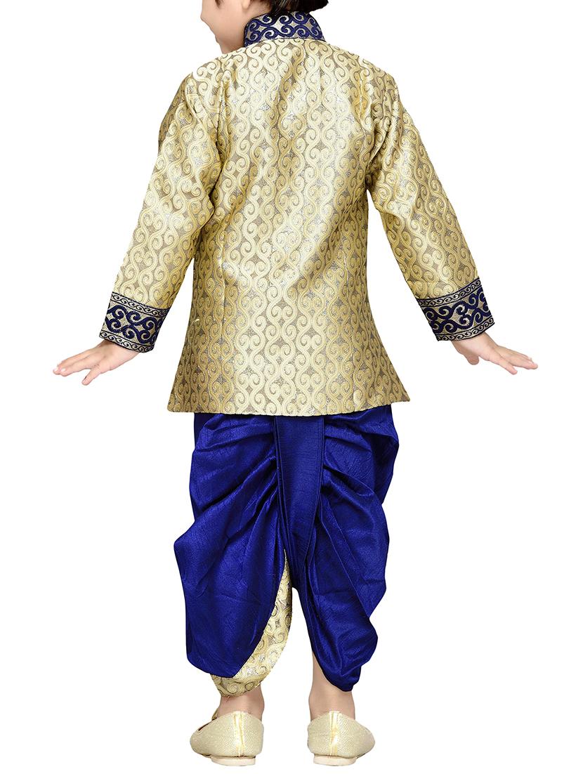 blue silk blend kurta set - 15640933 - Zoom Image - 7